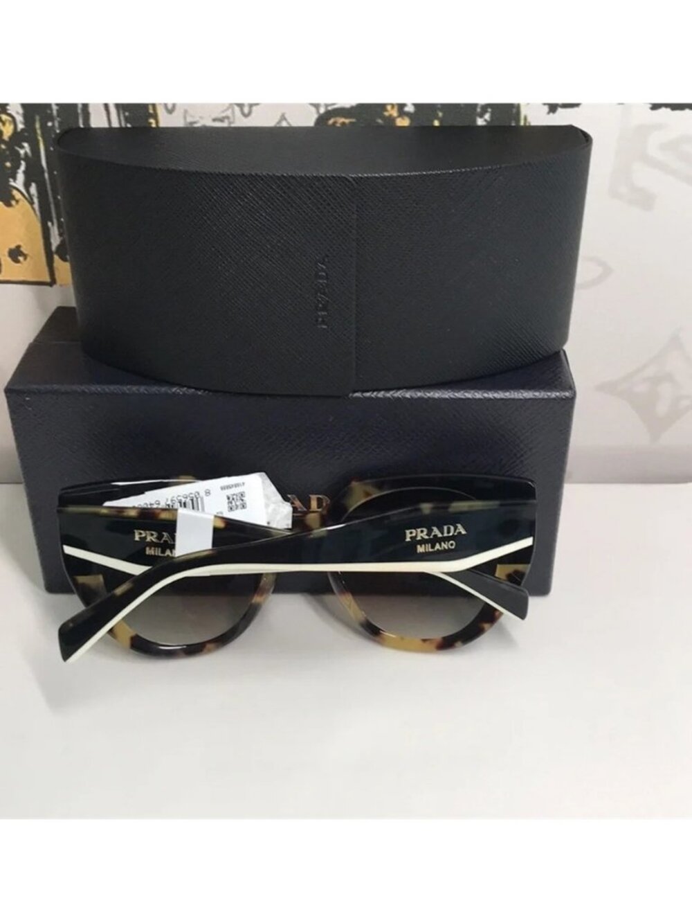 New Authentic Prada Cat Eye Sunglasses PR 14WS – Tortoise & Powder Frame - Picture 15 of 15